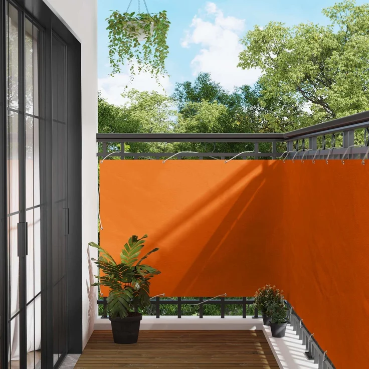 vidaXL Balkonsichtschutz 110 x 400 cm Oxford-Stoff Rechteckig Orange 42030839 – Bild 1