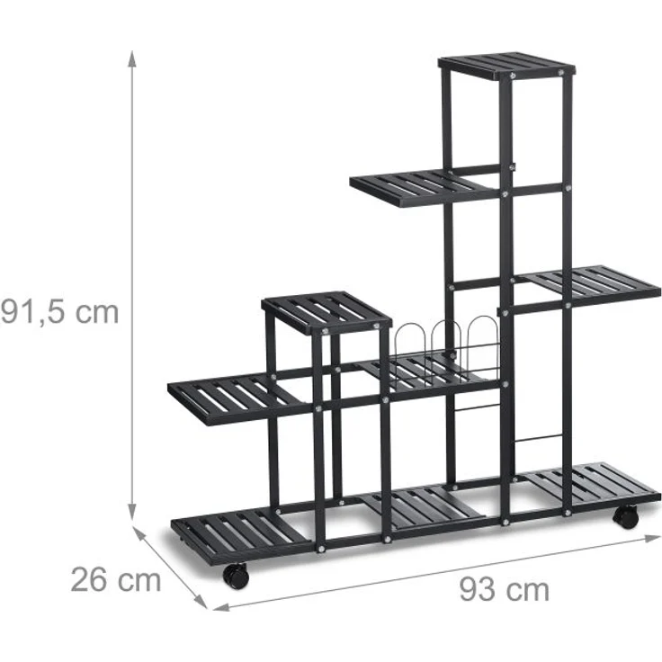 Schwarzer Blumenständer mit Rollen 10047173 – Bild 4