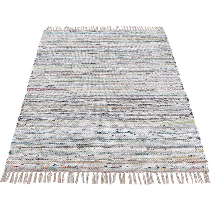 carpetfine Teppich Kelim Chindi, Wendeteppich, rechteckig, Höhe: 6 mm, handgewebt, Fleckerlteppich mit Fransen, auch vielen in Läufergrößen