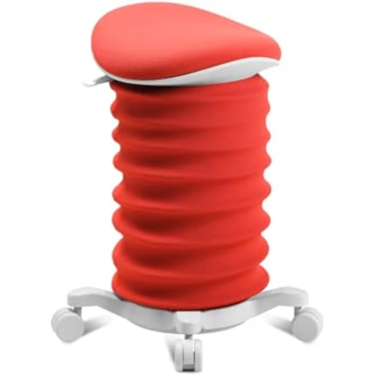 TOPSTAR Sitness 4D mit Rollen AGR-Zertifiziert Dynamischer Sitzhocker Papyrus - coralrot, ergonomischer Bürohocker - höhenverstellbar - stärkt den Rücken - entlastet die Bandscheiben – Bild 2