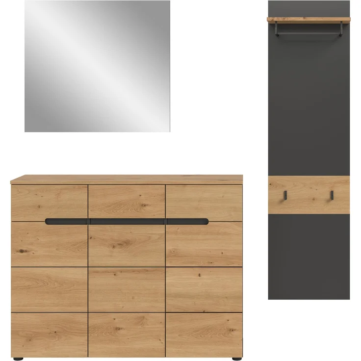 Garderobenkombination (B/H/T: 180x190x37 cm) in Artisan Nachbildung – Bild 2