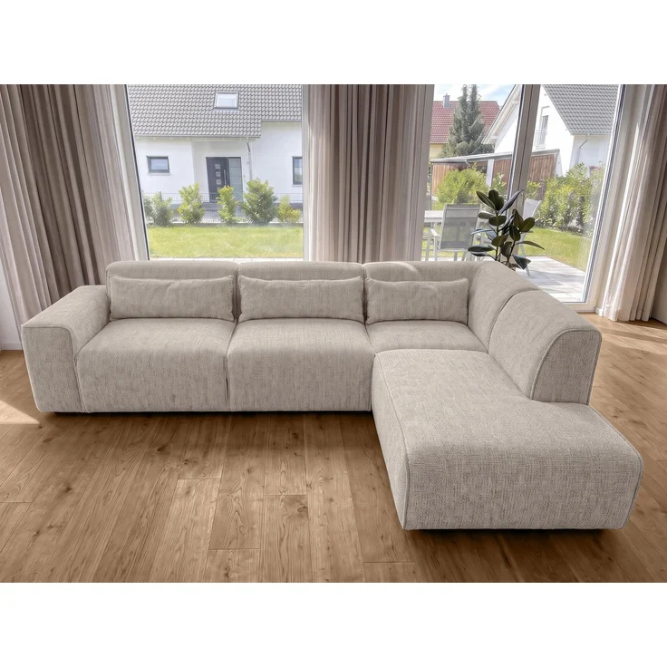 AX LIVING Wohnlandschaft mit Schlaffunktion Ruyam Sofa Creme R – Bild 3