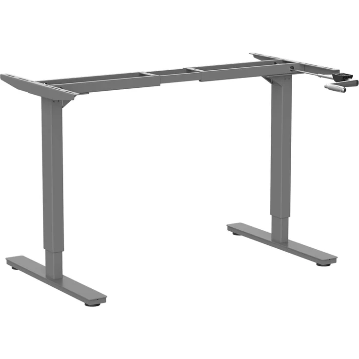 Desktopia Lite - höhenverstellbarer Schreibtisch mit Höhenverstellung per Kurbel (Schreibtischgestell ohne Tischplatte, Grau)