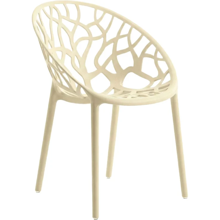 CLP Gartenstuhl Hope mit Lehne stapelbar wetterfest UV-beständig bis 150 kg,creme – Bild 1