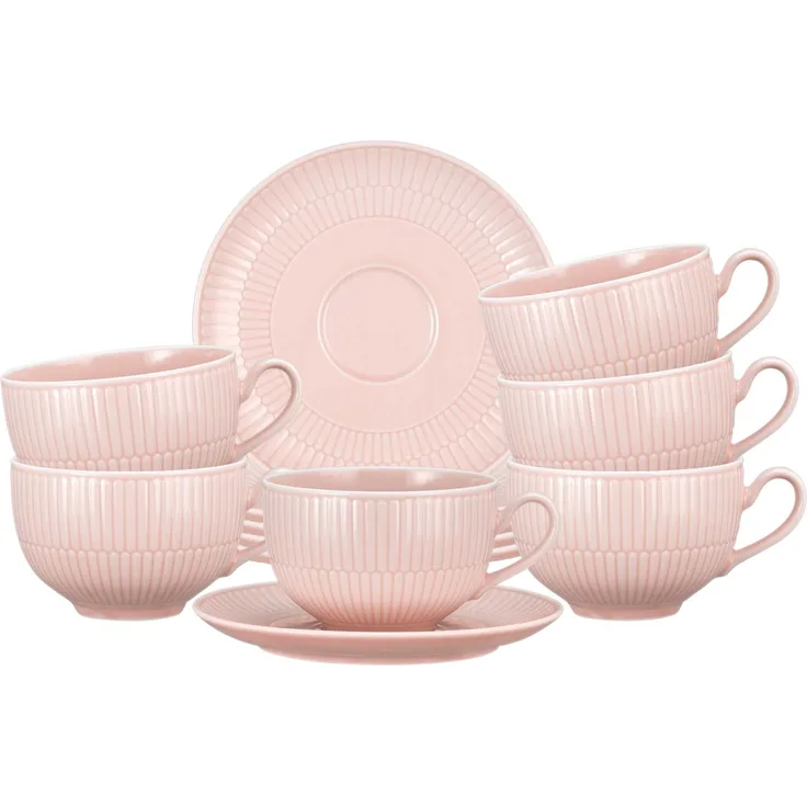 Seltmann Weiden Amina Milchkaffeetasse mit Untertasse 350 ml 6er Set Rosé