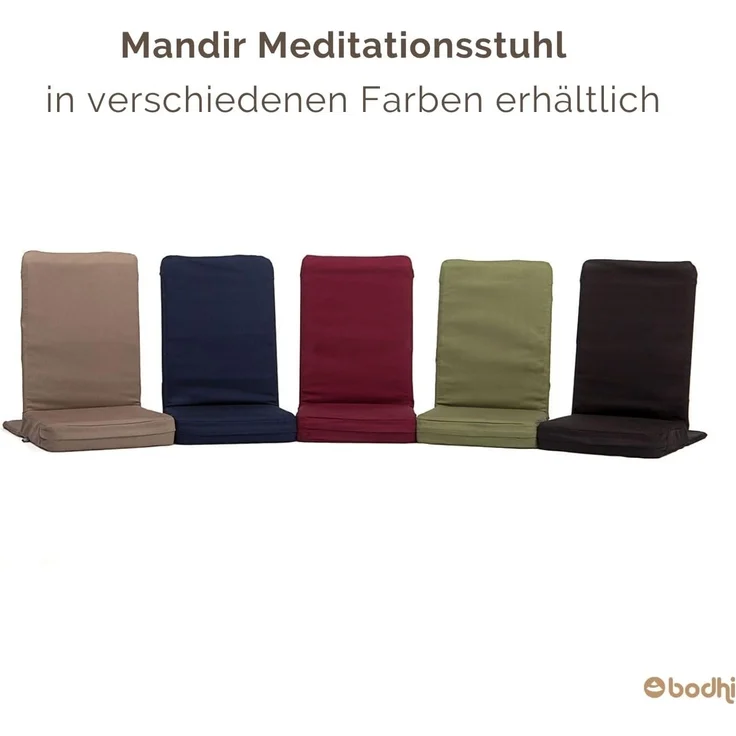 Bodhi Mandir Bodenstuhl XL | Meditationsstuhl mit dickem Sitzkissen | Komfortabler Bodensessel mit gepolsterter Rückenlehne | Waschbarer Bezug | Ideal für Freizeit, Yoga & Meditation (black) – Bild 6
