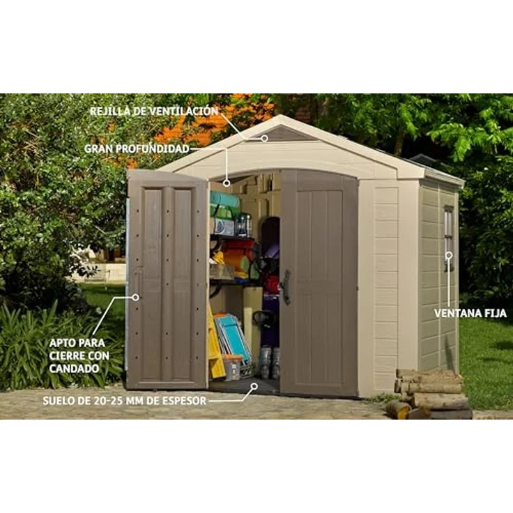 Keter Gerätehaus Factor 66 Beige 404246 – Bild 2