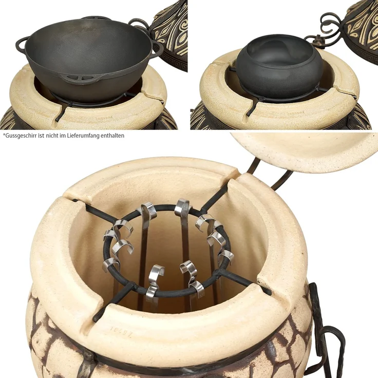 Tandoor Venedig aus Ton mit Zubehör 7-teiliges Set – Bild 5