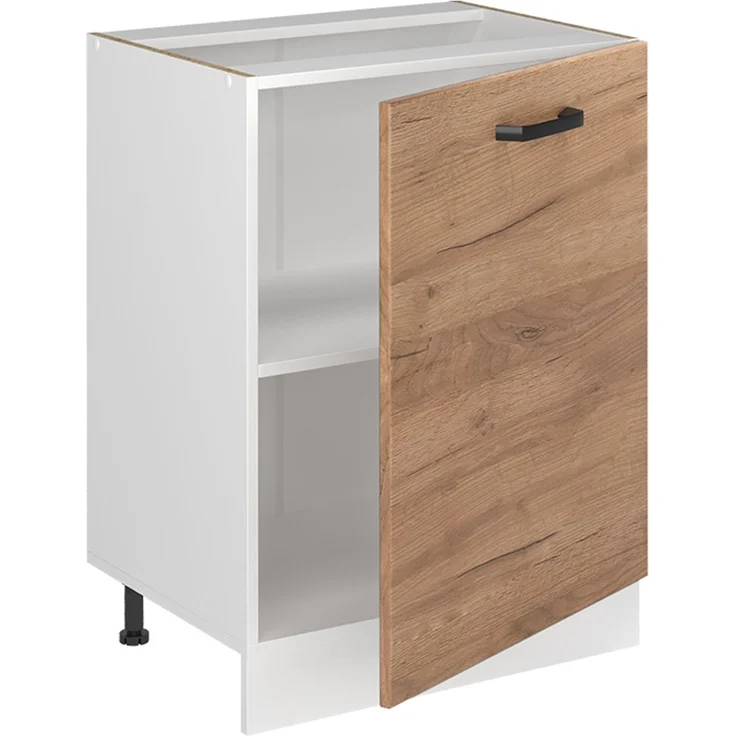 Küchenunterschrank R-Line Goldkraft Eiche/Weiß 60 cm mit 1 Tür Arbeitsplatte Anthrazit Vicco – Bild 3