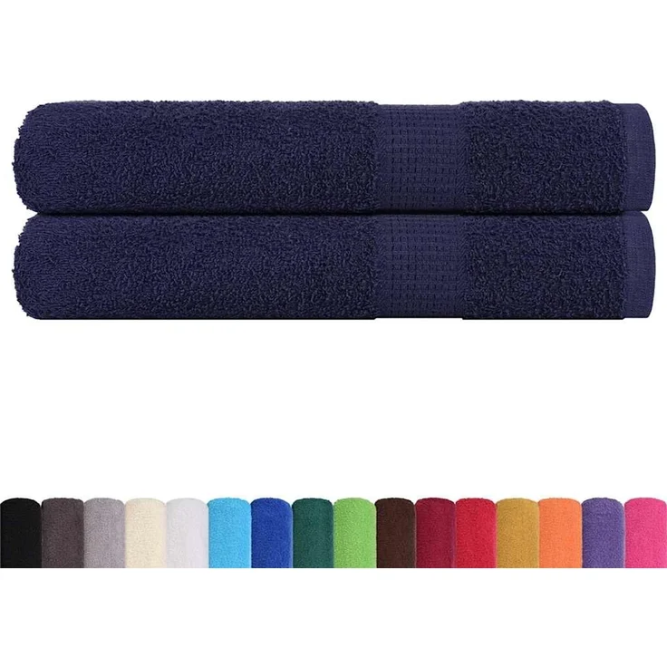 vidaXL Saunatücher FROGN 2 Stk. Marineblau 80x200 cm 360 g/m² 136791 – Bild 2