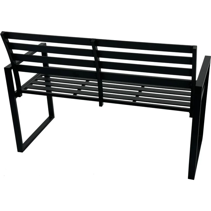 DEGAMO Gartenbank ATLANTA, 2-sitzer 123cm, Aluminium rostfrei in schwarz, modern – Bild 3