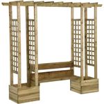 vidaXL Garten-Pergola mit Bank & Pflanzkübeln Kiefernholz Imprägniert 318565