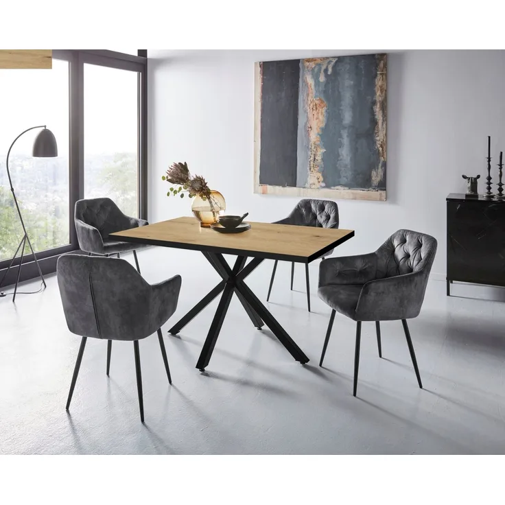 HELA Essgruppe CLEO Tischgruppe Bestseller, (Set, 5-tlg, 1 Tisch / 4 Stühle), Schalenstühle Tisch Wohnzimmer Esszimmer