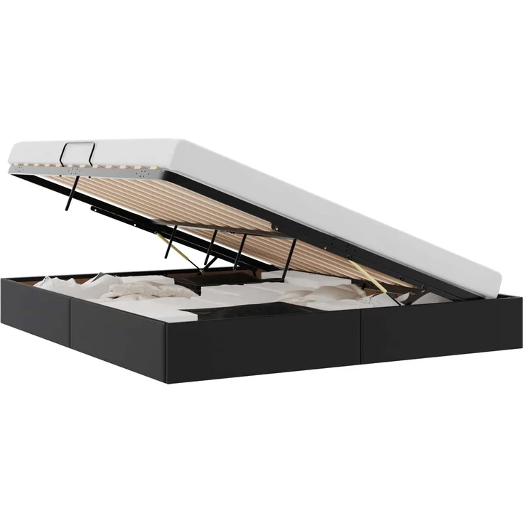 vidaXL Ottoman Bettgestell Schwarz 160 x 200 cm Kunstleder 3442778 – Bild 2