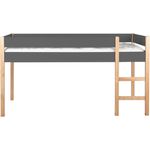 LaNatura Hochbett für Kinder MDF Grau Pinie Natur Leiter Lattenrost