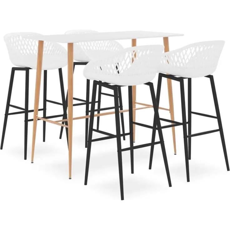 vidaXL 5-tlg. Bar-Set Weiß 3057432