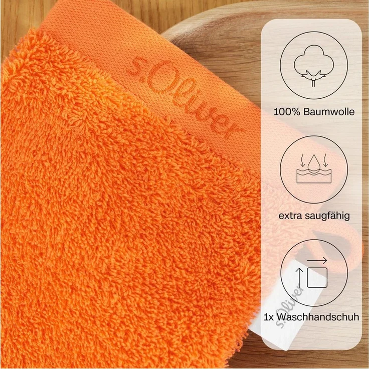 s.Oliver Waschhandschuh s.Oliver, Premium Qualität, 600 gr/m², auch als Sets erhältlich, Walkfrottier (1-St), große Farbauswahl, auch als Duschtuch, Handtuch, Gästetuch – Bild 3