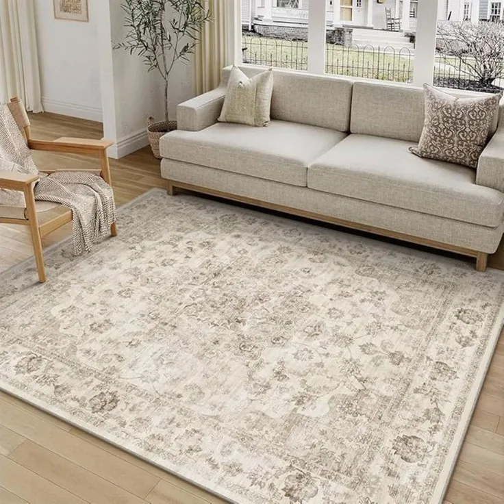 PURECOZY Teppich Wohnzimmerteppich, rutschfester Teppich, Vintage Stil, rechteckig, Höhe: 6.1 mm, geeignet für verschiedene Innenräume, 120x180 cm