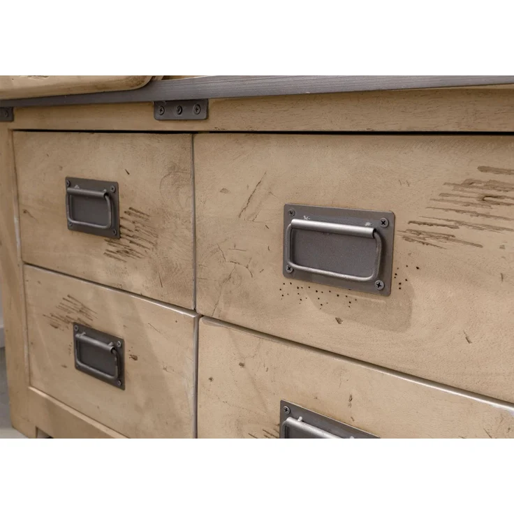 Schrank Mango 90x45x150 whitewash lackiert RAILWAY #313 – Bild 6