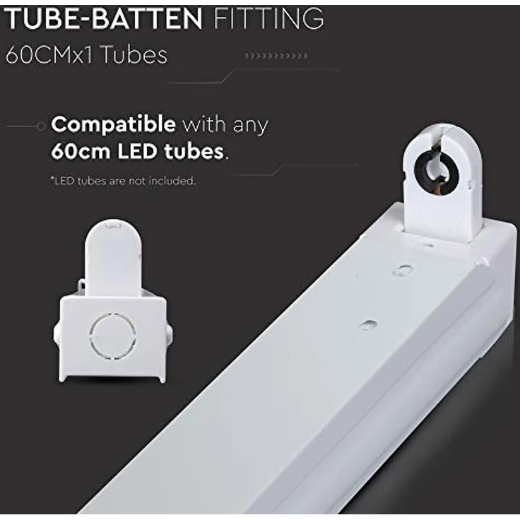 V-TAC 6052 Halter Fassung für LED Leuchtröhre, vorverdrahtet, 60 cm, VDE/CE/COC zertifiziert – Bild 4