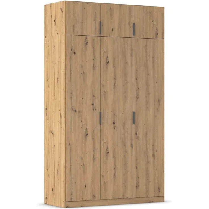 Rauch Möbel Lagoa, Kleiderschrank, Garderobe für Schlafzimmer, Kinderzimmer, Jugendzimmer 6-türig, mit Zubehör Classic, Farbe Eiche Artisan, Holz, Breite 136