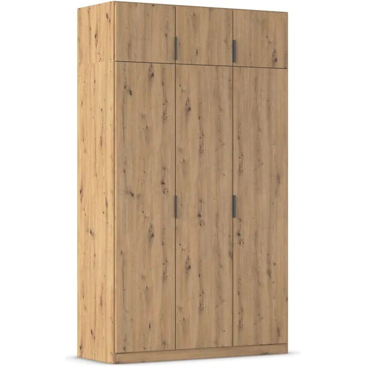 Rauch Möbel Lagoa, Kleiderschrank, Garderobe für Schlafzimmer, Kinderzimmer, Jugendzimmer 6-türig, mit Zubehör Classic, Farbe Eiche Artisan, Holz, Breite 136
