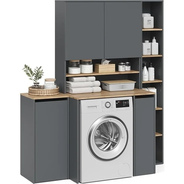 Badmöbel-Set Viktor Anthrazit/Goldkraft Eiche 4-teilig Vicco – Bild 5