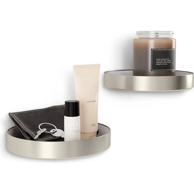 1017297-410 - PERCH runde Wandregale 2er-Set, nickel