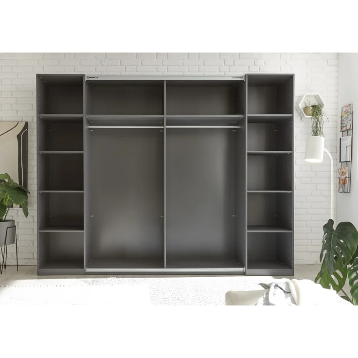 Schlafzimmer-Set >Daria< (3-teilig) Kleiderschrank, Passepartout , Bett, Viking Oak / Graphit – Bild 7