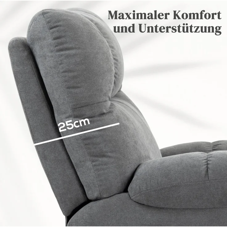 DESVIAE Sessel mit Aufstehhilfe, Massage und Wärme, 95x109x91 cm, Polyester, Grau – Bild 7