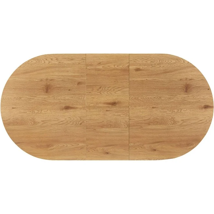 HOME DELUXE Essgruppe Oval Ausziehbar inkl. Sternfuß - 160 x 100 cm Light Oak 8 Stühle Grau / Braun – Bild 6