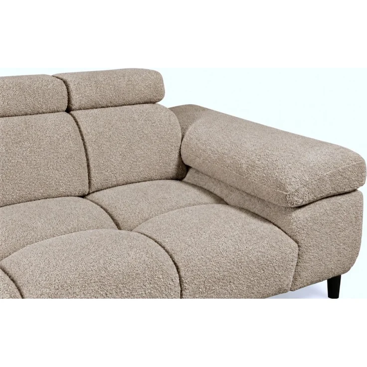 Ecksofa Schlafsofa SENVELIO RELAX in Stoff Glam Beige Ottomane Links – Bild 4