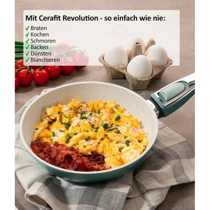 Genius Pfannen-Set Cerafit Revolution Deluxe-Set 12-tlg, Keramik (Kochtopf- und Pfannenset, 12 tlg), spülmaschinengeeignet, für alle Herdarten geeignet – Bild 3