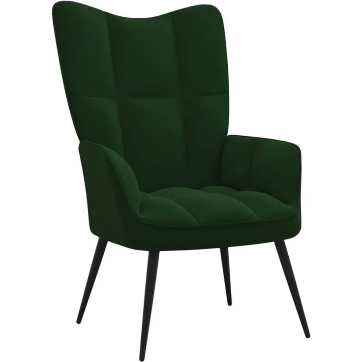 vidaXL Relaxsessel mit Hocker Dunkelgrün Samt [SKU:328086] – Bild 6