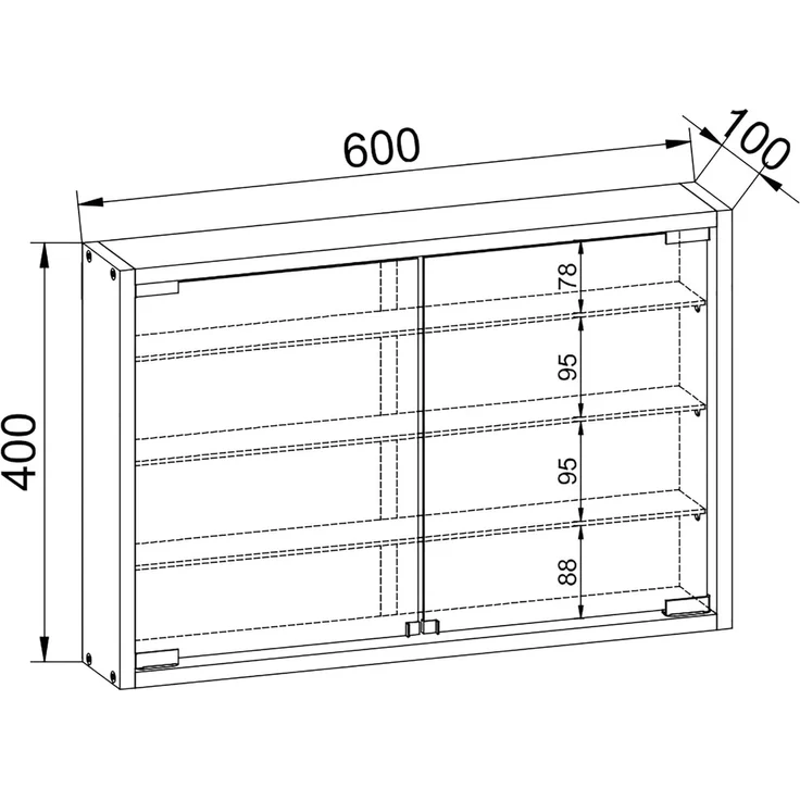 VCM Wandvitrine Mandosa 912945 Weiß H. 40 x B. 60 x T. 10 cm – Bild 5