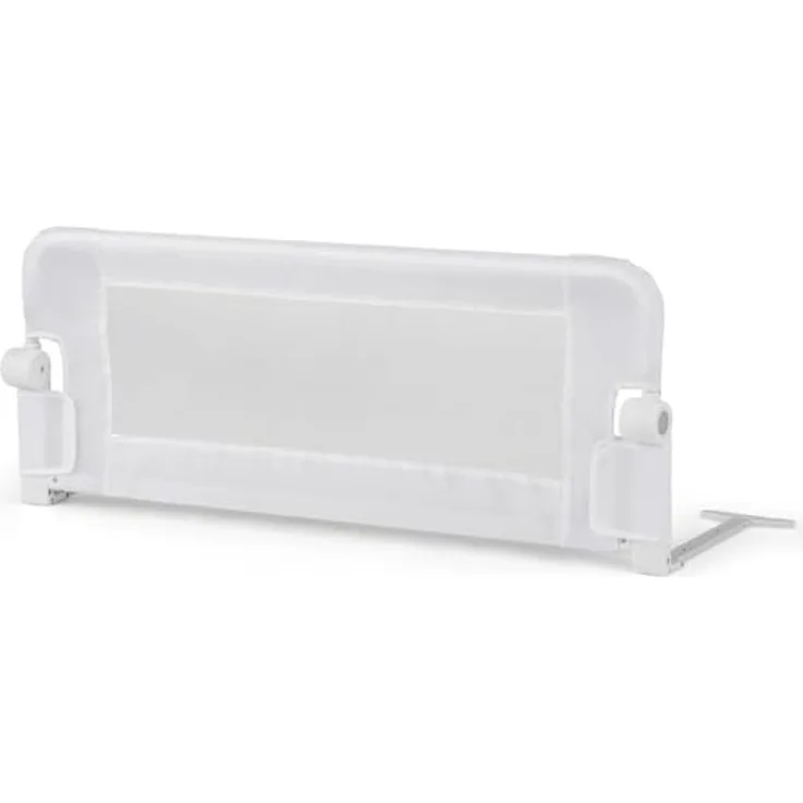 FANTASK Bettschutzgitter klappbar mit Verstellbarer Gurte, Bettgitter Bettschutzgitter, EIN-klick-Faltung, Rausfallschutz Bett 180° faltbar für Elternbett, Boxspringbett & Kinderbett (Weiß)