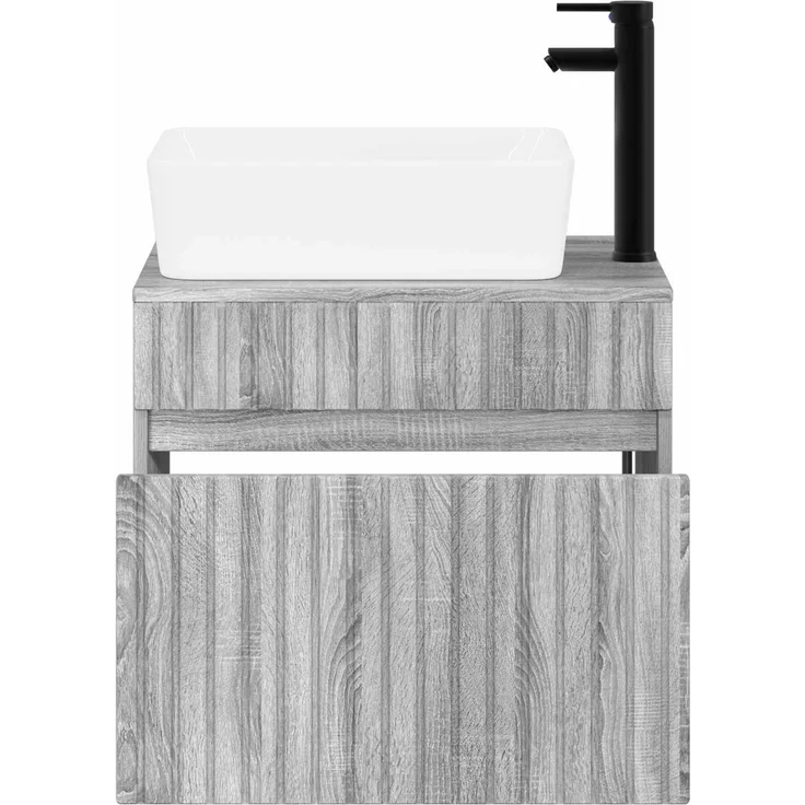 vidaXL Waschbeckenschrank Grau Sonoma 59 x 44,5 x 80 cm Holzwerkstoff 3404306 – Bild 3