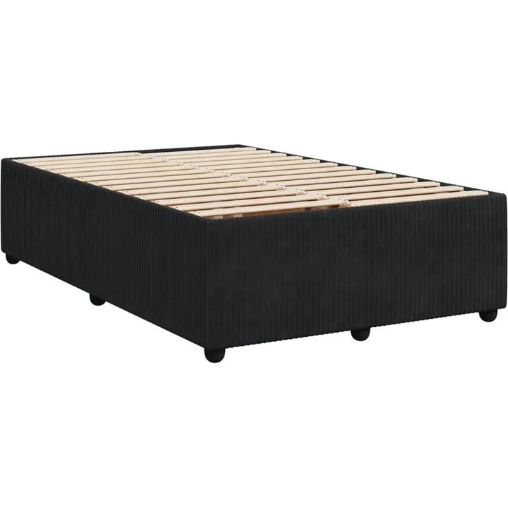 vidaXL Boxspringbett mit Matratze Schwarz 120x190 cm Samt 3287694 – Bild 6
