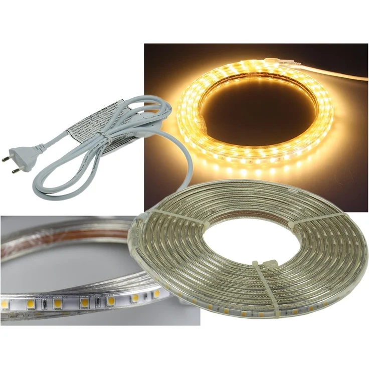 LED-Stripe "Ultra-Bright" 230V, 5,0m600 Lumen/Meter, warmweiß – Bild 1