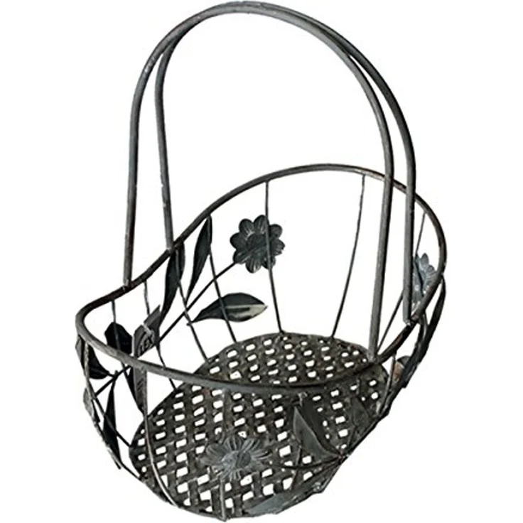 Deko-Korb-Set Blumenkorb Dekokorb Obstkorb Gitterkorb Garten 3tlg. Antik grau – Bild 3