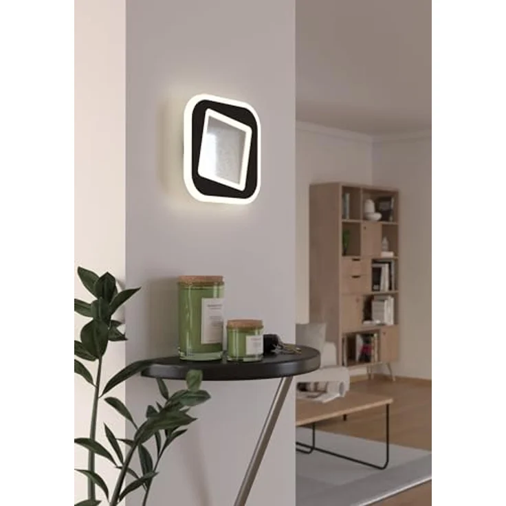 EGLO Macchioni, LED Deckenlampe mit Kristall-Effekt, quadratische Aufbauleuchte in Schwarz, neutralweiß, 20x20 cm, 12 Watt, 1560 Lumen – Bild 3