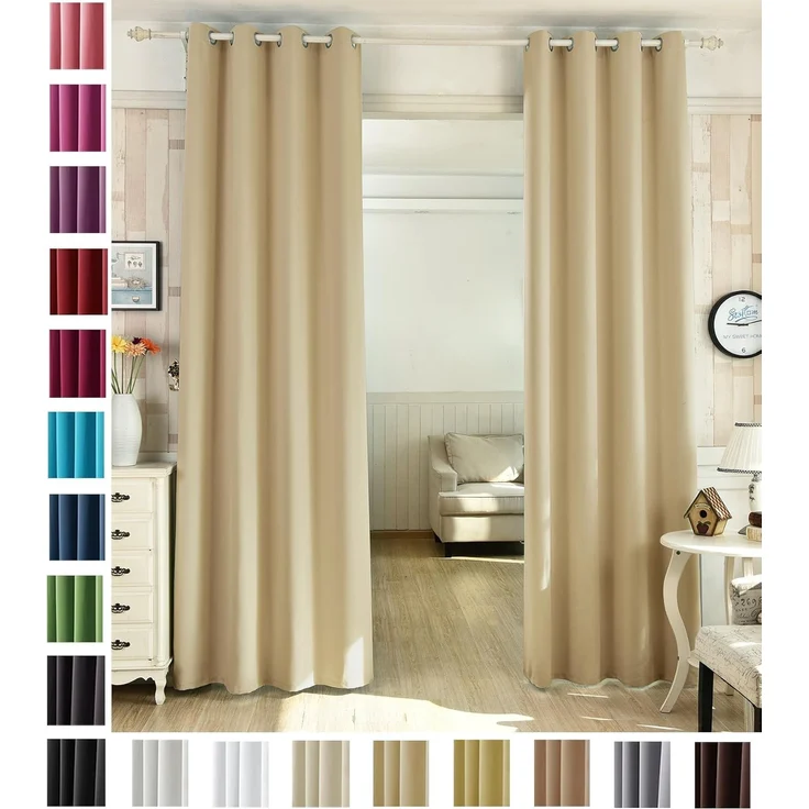 Woltu Gardine (1 St), blickdicht, mit Ösen, 130 g/m², Leichter & weicher