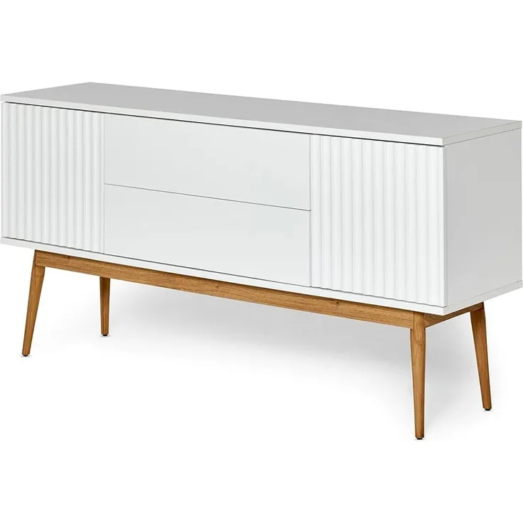JAHNKE Sideboard Grace SB 150 Weiss/Holz EICHEFARBEN