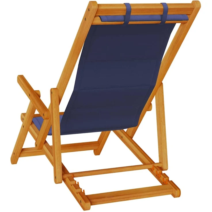 vidaXL Klappstuhl mit Armlehnen Blaues Akazienholz & Textilene 4108069 – Bild 6