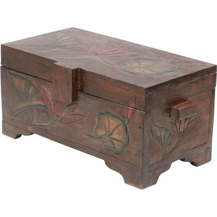 Oriental Galerie Truhe Braune Truhe Blumen Color Klein 40 cm (1 St) – Bild 1