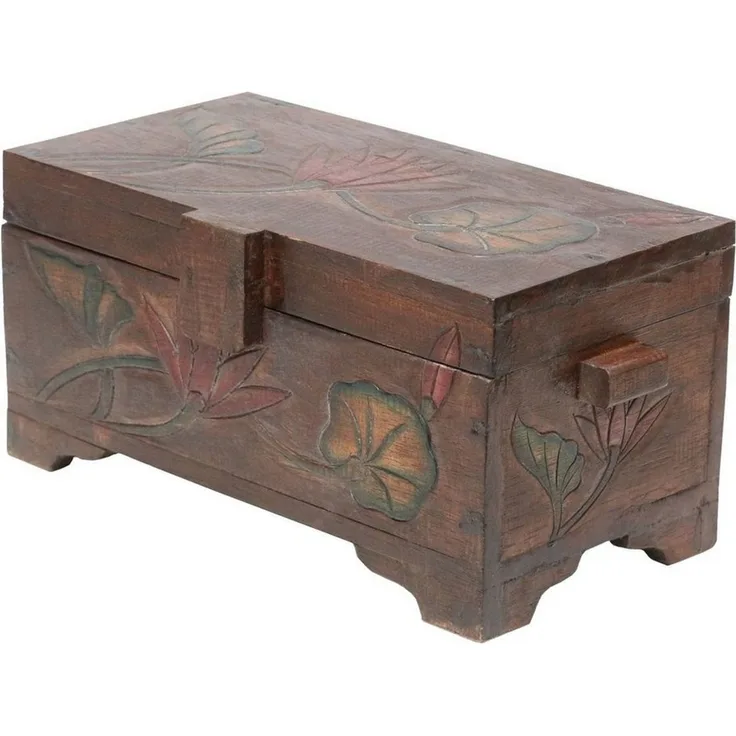 Oriental Galerie Truhe Braune Truhe Blumen Color Klein 40 cm (1 St)