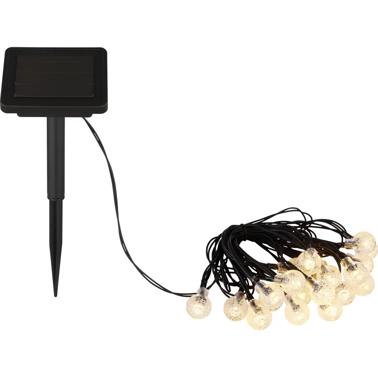 Solarbetriebene LED Outdoor Lichterkette mit 20 Glühbirnen, Länge 2,8 Meter – Bild 4