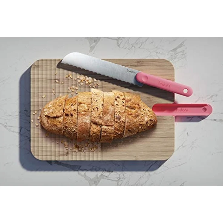 Trebonn Artu Schneidbrett Bambus 43x24 cm & Brotmesser – Bild 5