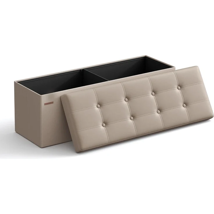 Songmics Sitzhocker Sitztruhe, Sitzbank, Kamelbraun, 110L cm – Bild 1