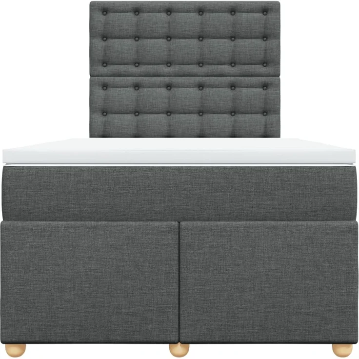 vidaXL Boxspringbett mit Matratze Dunkelgrau 120x200 cm Stoff 3293562 – Bild 6